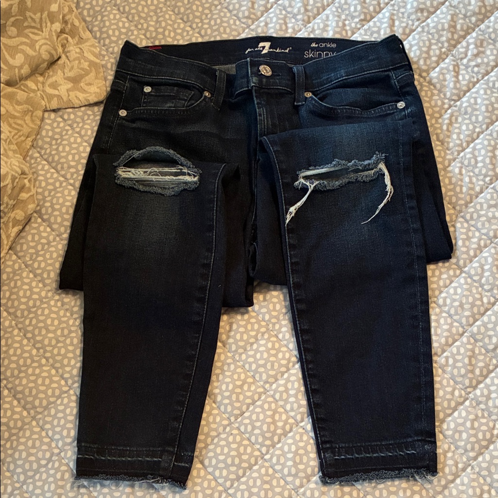 Dark Distressed Skinny Jeans
